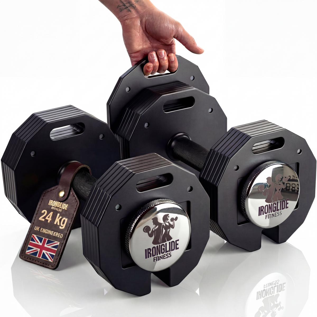 IRONGLIDE PRIME 24 kg Adjustable Dumbbells — Pair