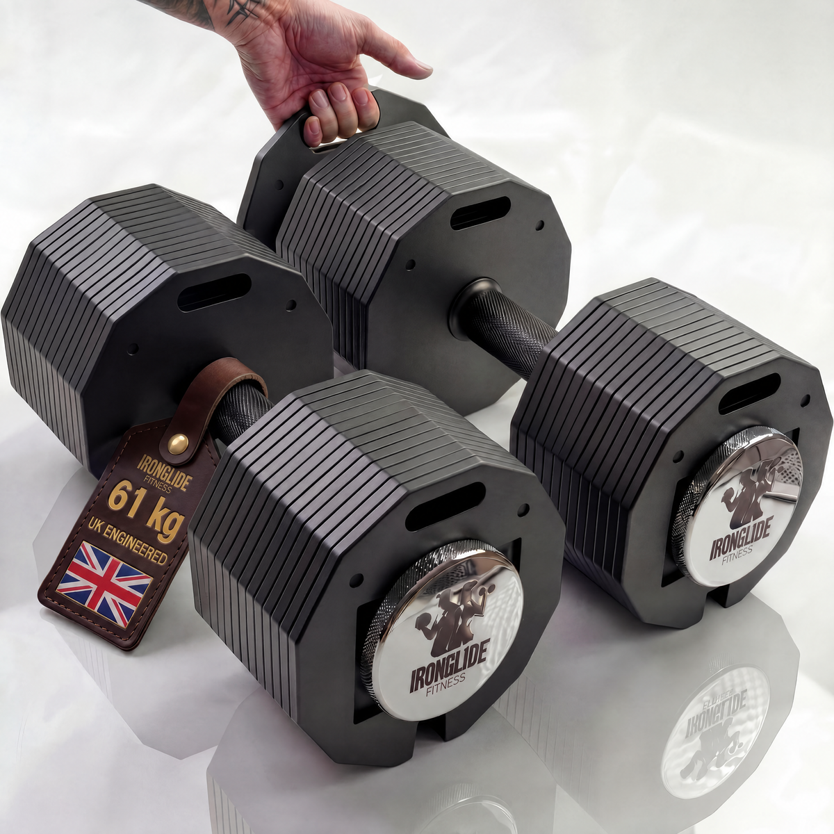 IRONGLIDE ELITE 61 kg Adjustable Dumbbells — Pair