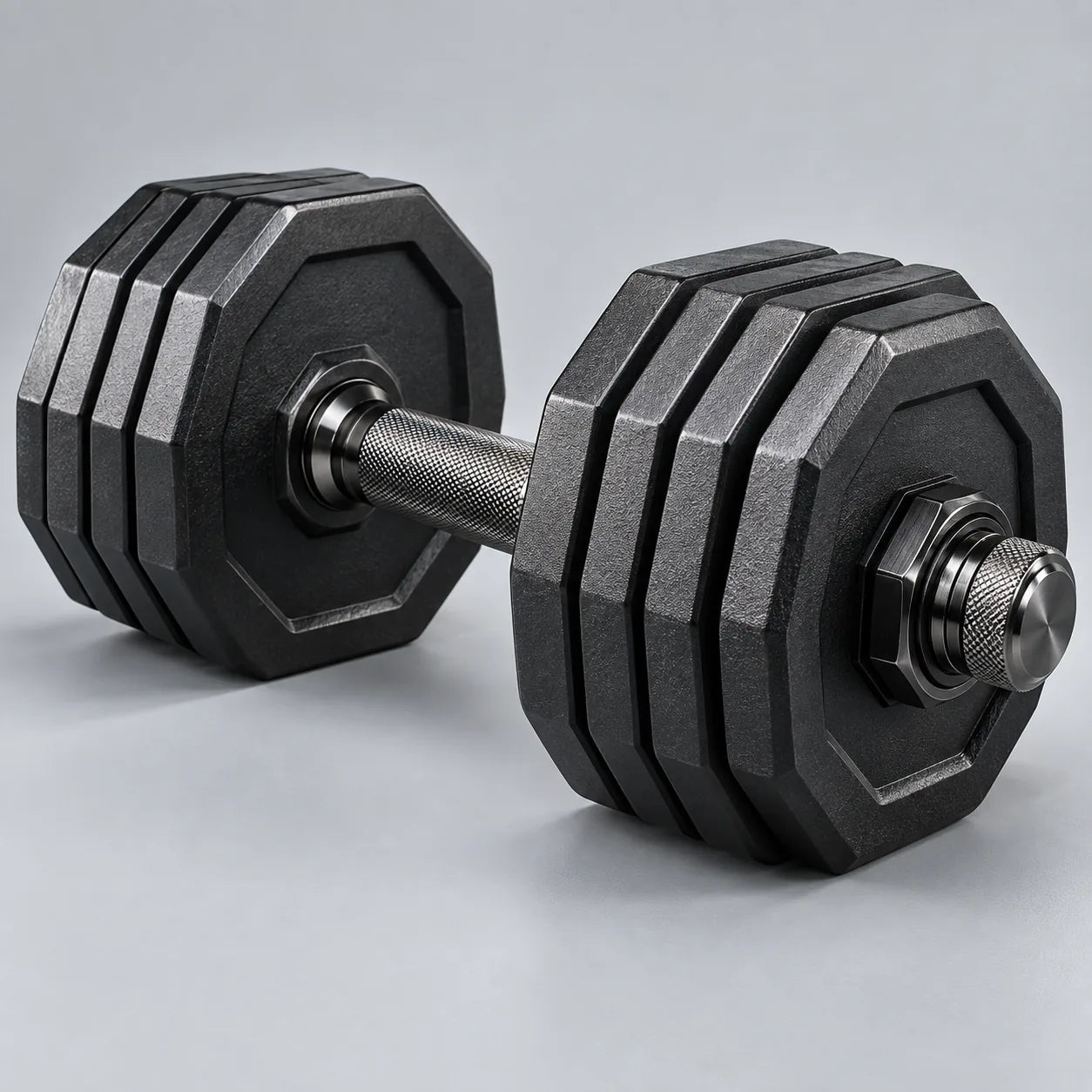 Concept image of an all-steel adjustable dumbbell
